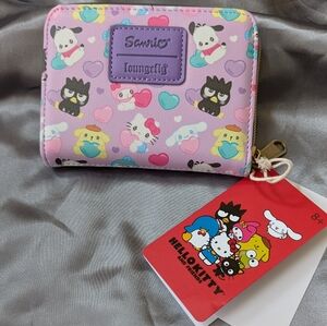 Loungefly Kids Wallet with Hello Kitty and Friends - Pink and Purple